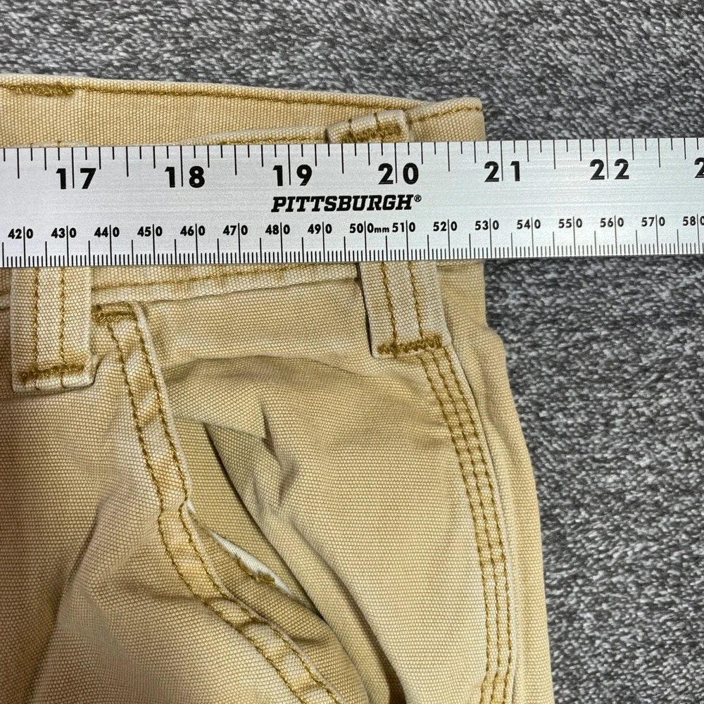 Carhartt Pants Relaxed Fit Double Knee 42x30 Work Pants Tan Distressed Canvas